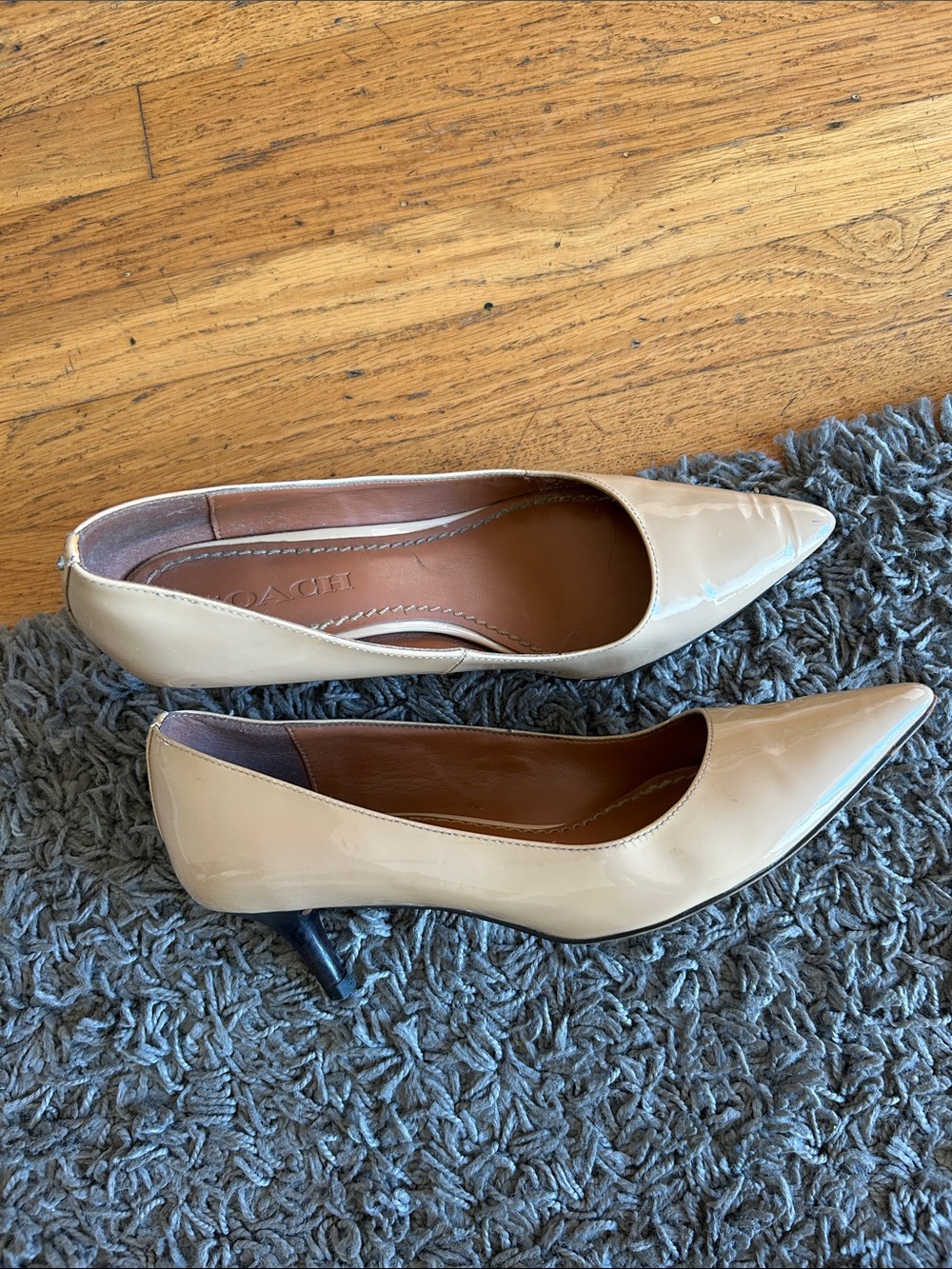 Coach FG1479 Beechwood Patent Leather Pointed Toe Pumps Size 7.5